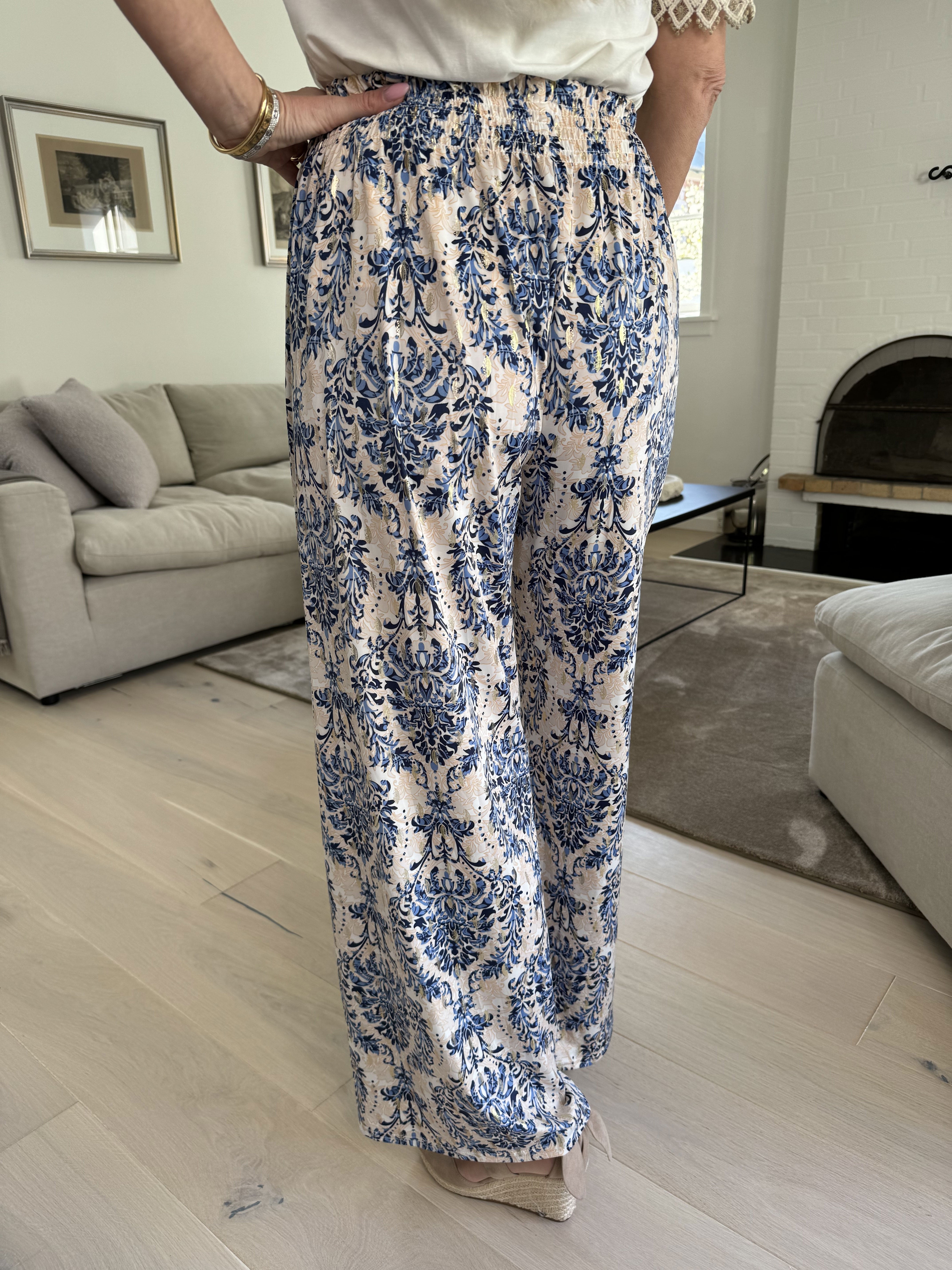 Pams Royal Pants - Elastiska byxor utan veck med elastisk linning